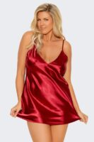 Deep V Front Charmeuse Chemise