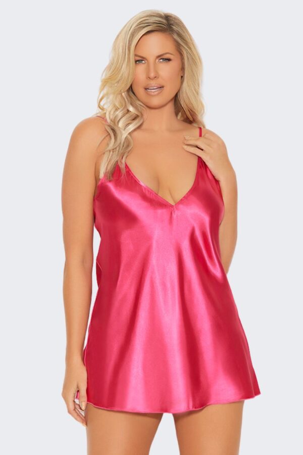 Deep V Front Charmeuse Chemise