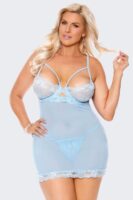 Strappy Front Mesh and Lace Babydoll