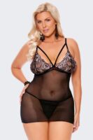 Two Toned Mesh & Lace Babydoll