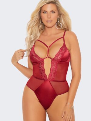 Mesh Lace and Satin Teddy