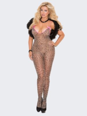 Open Crotch and Satin Bows Bodystocking